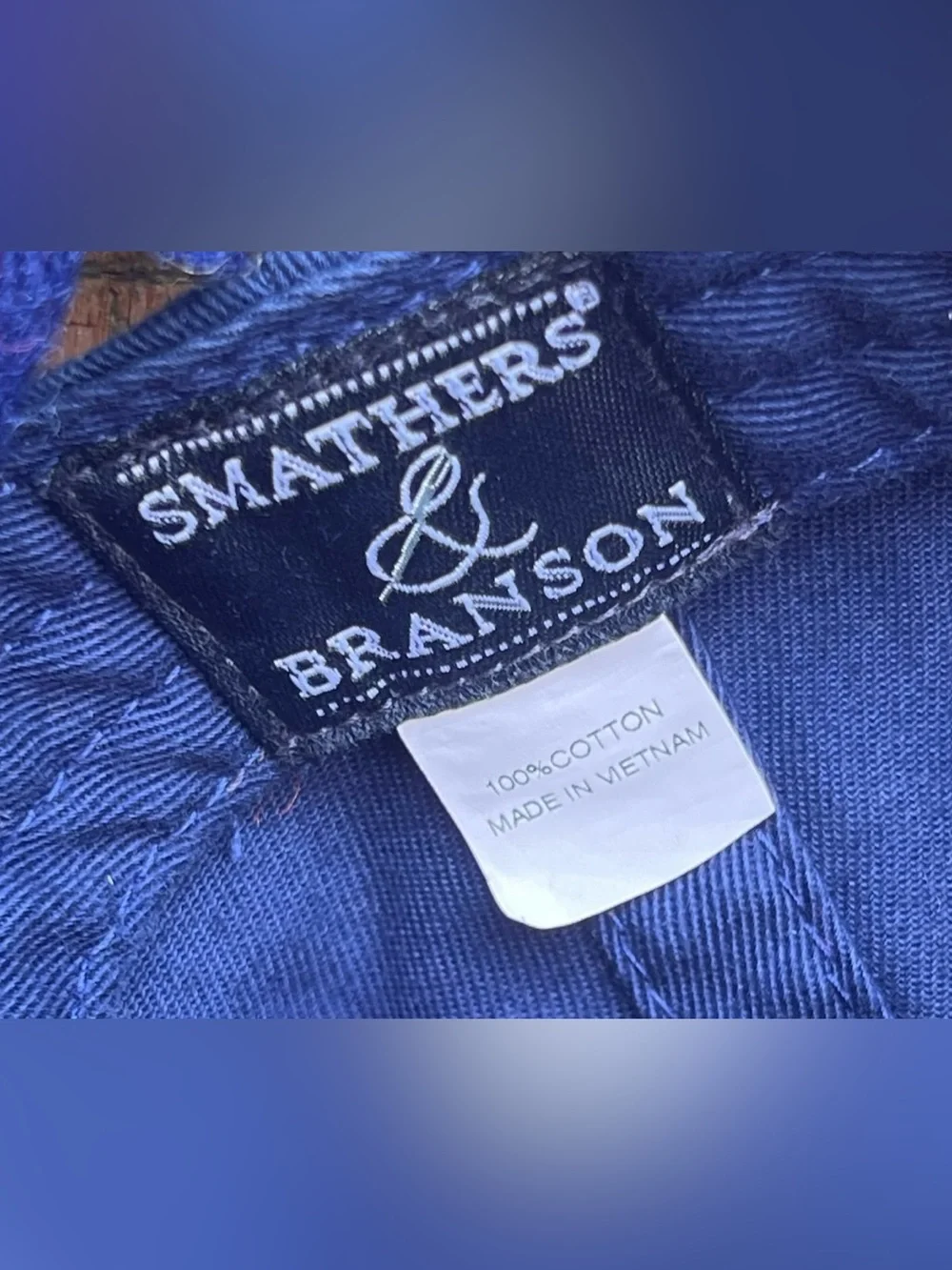 Smathers & Branson Kids Blue Strap Back Twill Hat Needlepoint Backhoe One Size